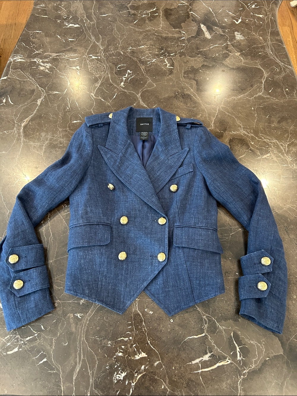Smythe cropped military navy blazer